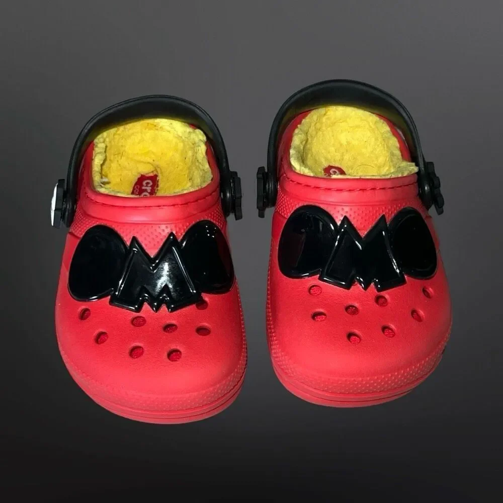 Toddler Mickey Mouse Crocs CLASSIC LINED Red Yellow Crocband Clog Size C 7